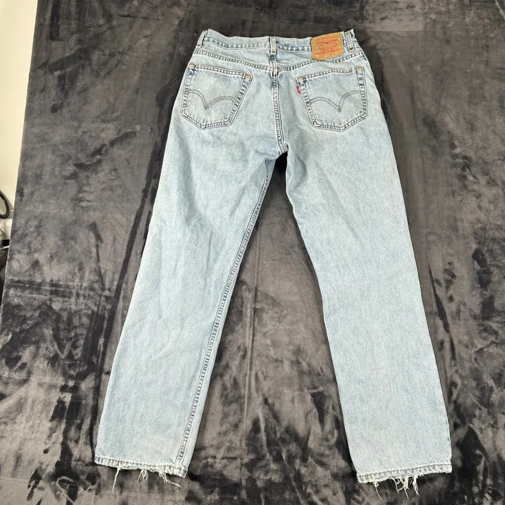 Levi's 505 Regular Fit Jeans Mens W34 L32 Light Wash Denim Straight Leg